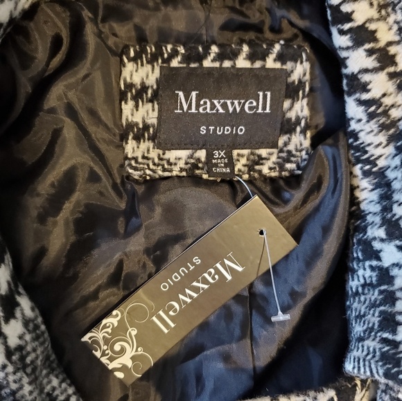 MAXWELL ◇ FAUX WOOL PLAID PEACOAT ◇ NWT - Picture 7 of 8